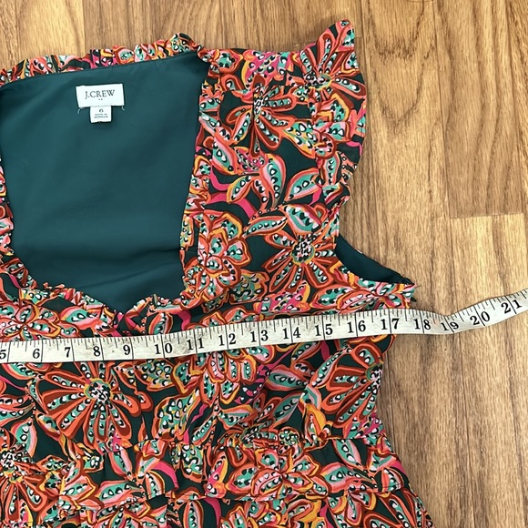 J.Crew Ruffle V-Neck Mini Dress SZ 6 - Picture 6 of 10